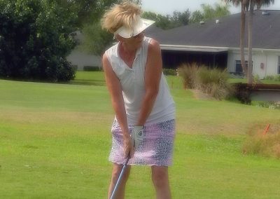 Gemma Huber golfing at the 2019 Golf Scramble hosted by Swiss American Club
